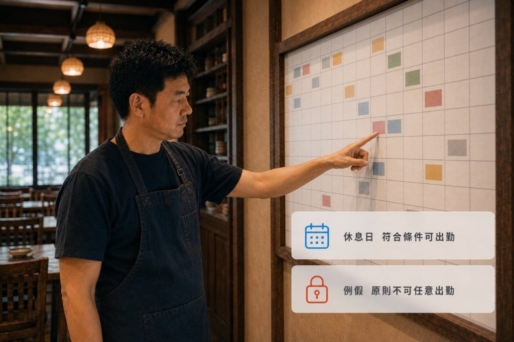 例假與休息日差別:店長排班前一定要分清楚